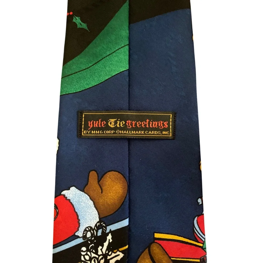 Vintage‎ Hallmark Yule Tie Greetings Santa Claus Christmas Necktie Mens Holiday